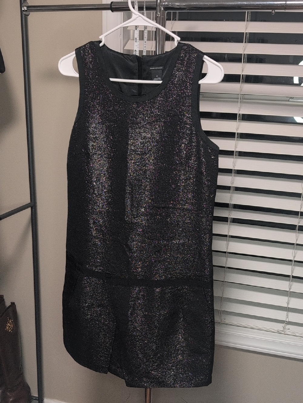 Club Monaco Shimmer Black Sleeveless Mini Dress